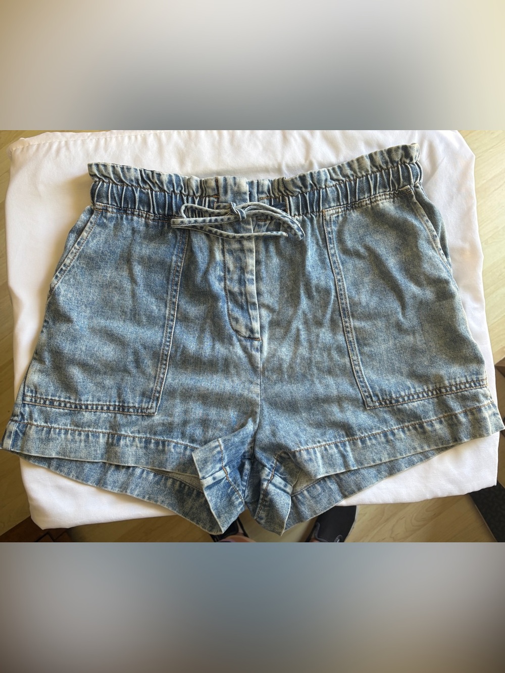 Rails Foster Denim Drawstring Shorts Sz L